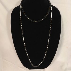 Pair of Black Necklaces + earrings